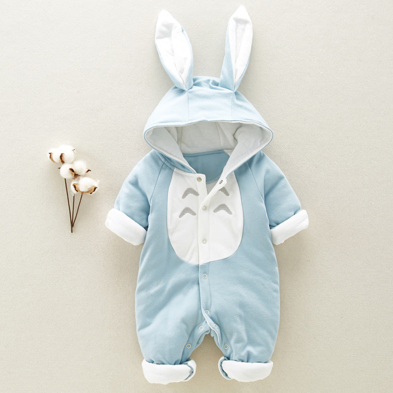 Cotton padded baby romper.