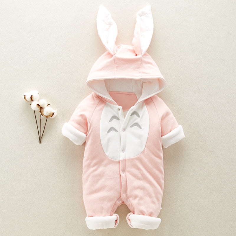 Cotton padded baby romper.