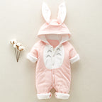 Cotton padded baby romper.